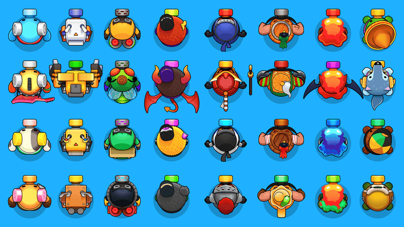 Top view of a 2D character illustration from LAYERLAB Shop, showcasing colorful anime-style character design.
