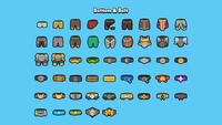 2D minimal icons of an equip item pack featuring a belt, designed by LAYERLAB Shop for digital game or app interfaces