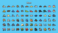 2D minimal icons pack featuring a detailed helmet icon from the 2D Equip Item Pack by LAYERLAB Shop.