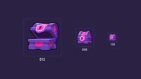 2D fantasy chest icon from LAYERLAB Shop, featuring a detailed magical treasure chest with intricate design elements.