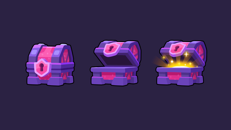 Fantasy chest icons from LAYERLAB Shop, featuring colorful 2D fantasy-themed icons for game design or digital projects.