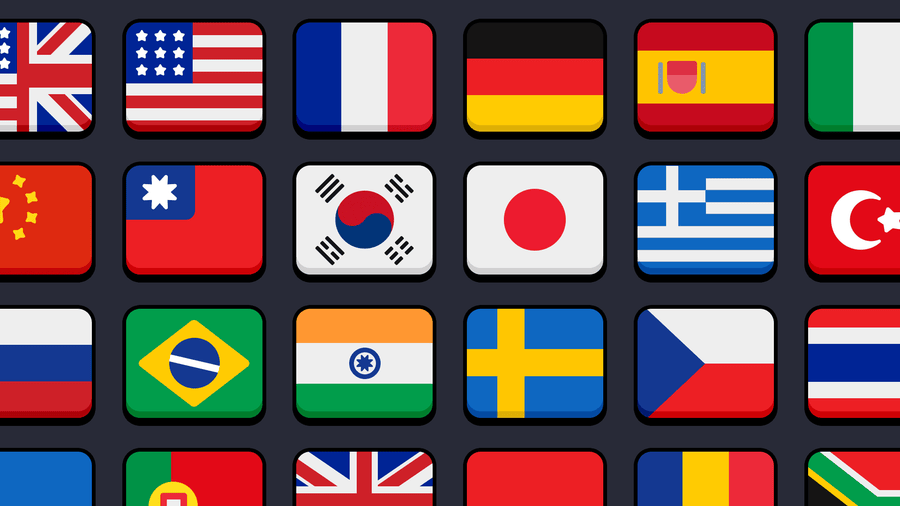LAYERLAB 2D casual flag icon pack for game language and region selection