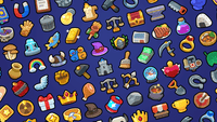 Premium casual game icon pack by LayerLab, 900+ hand-drawn PNG icons for mobile and indie game development
