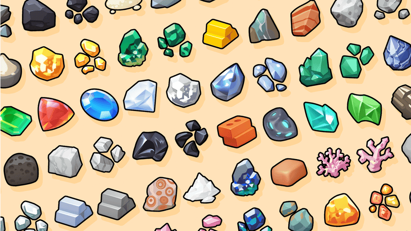 LayerLab Shop 2D Ore Icon showing a stylized mineral or ore graphic for use in digital design or gaming applications.