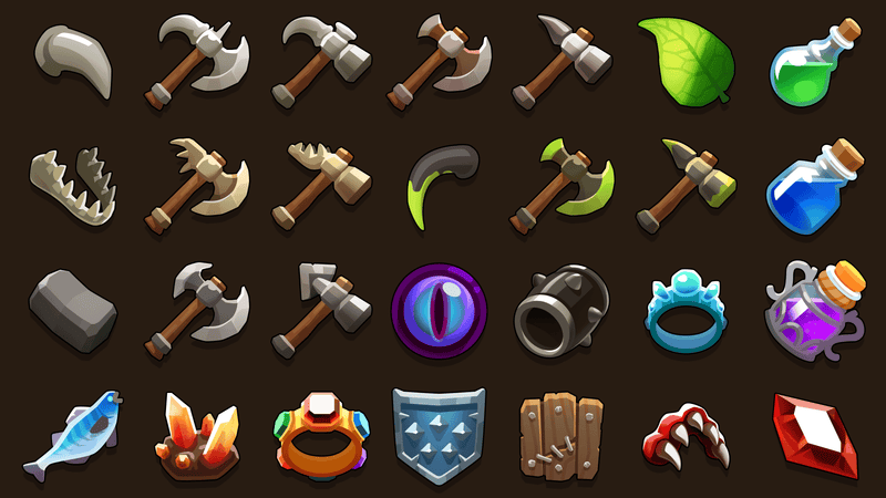 LAYERLAB 2D inventory icon pack for game UI and item systems