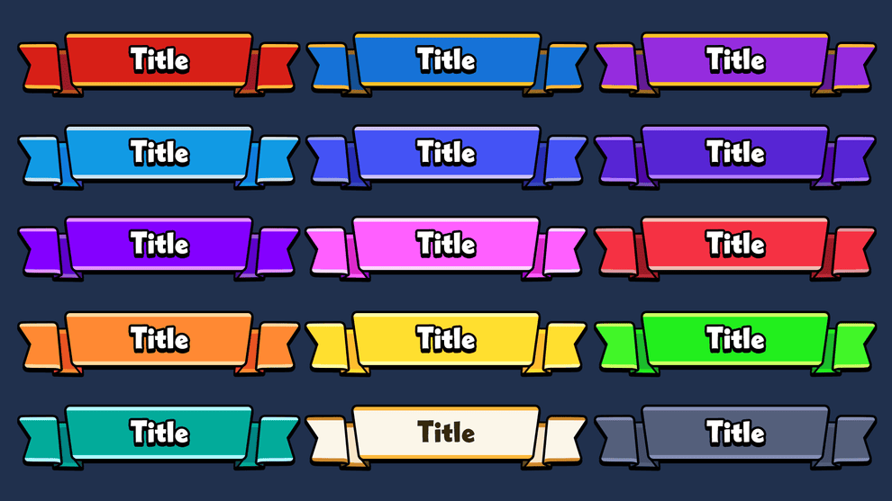 2D Ribbon Pack 1 for Game UI | Badge & Label Assets – LAYERLAB – Layer ...