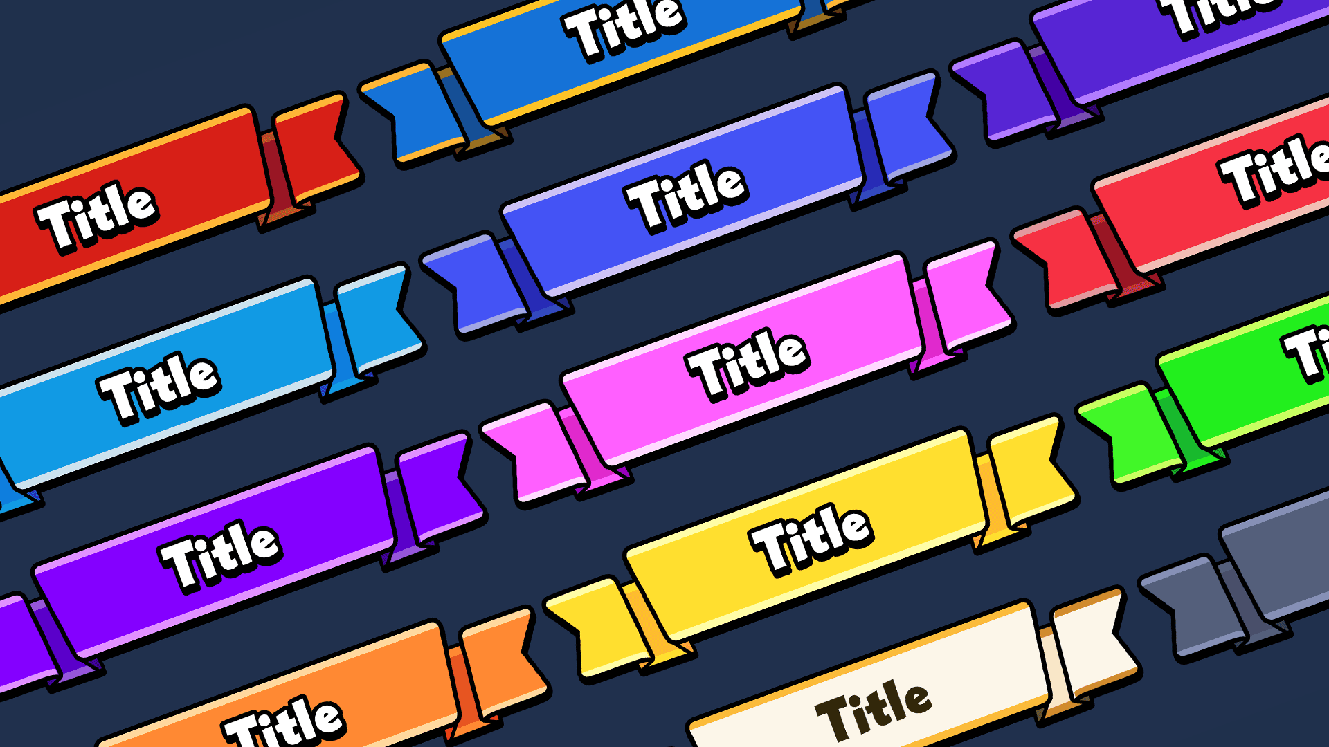 LAYERLAB 2D ribbon pack for game UI badges and labels
