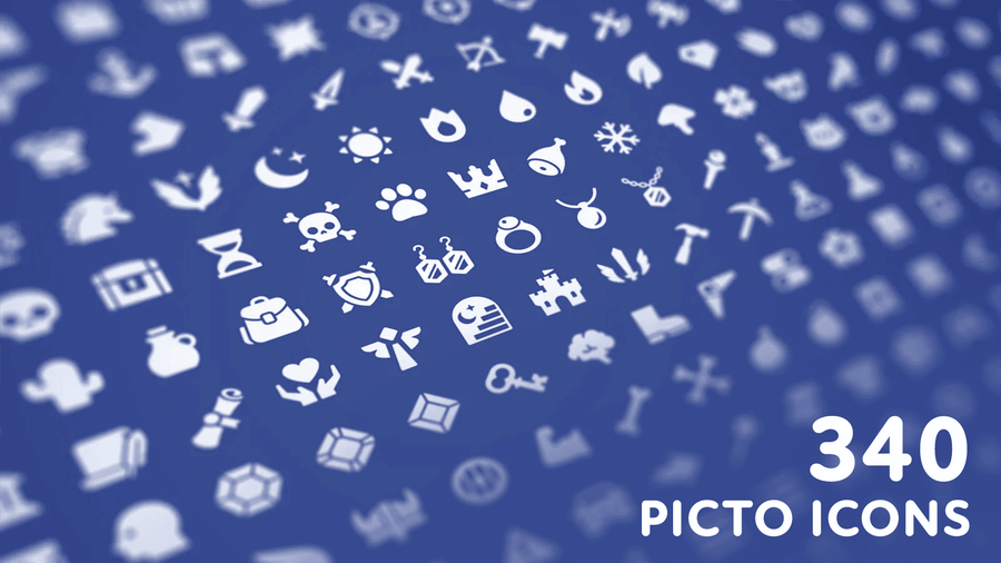 LAYERLAB free pictogram icon pack with 220+ essential game UI icons