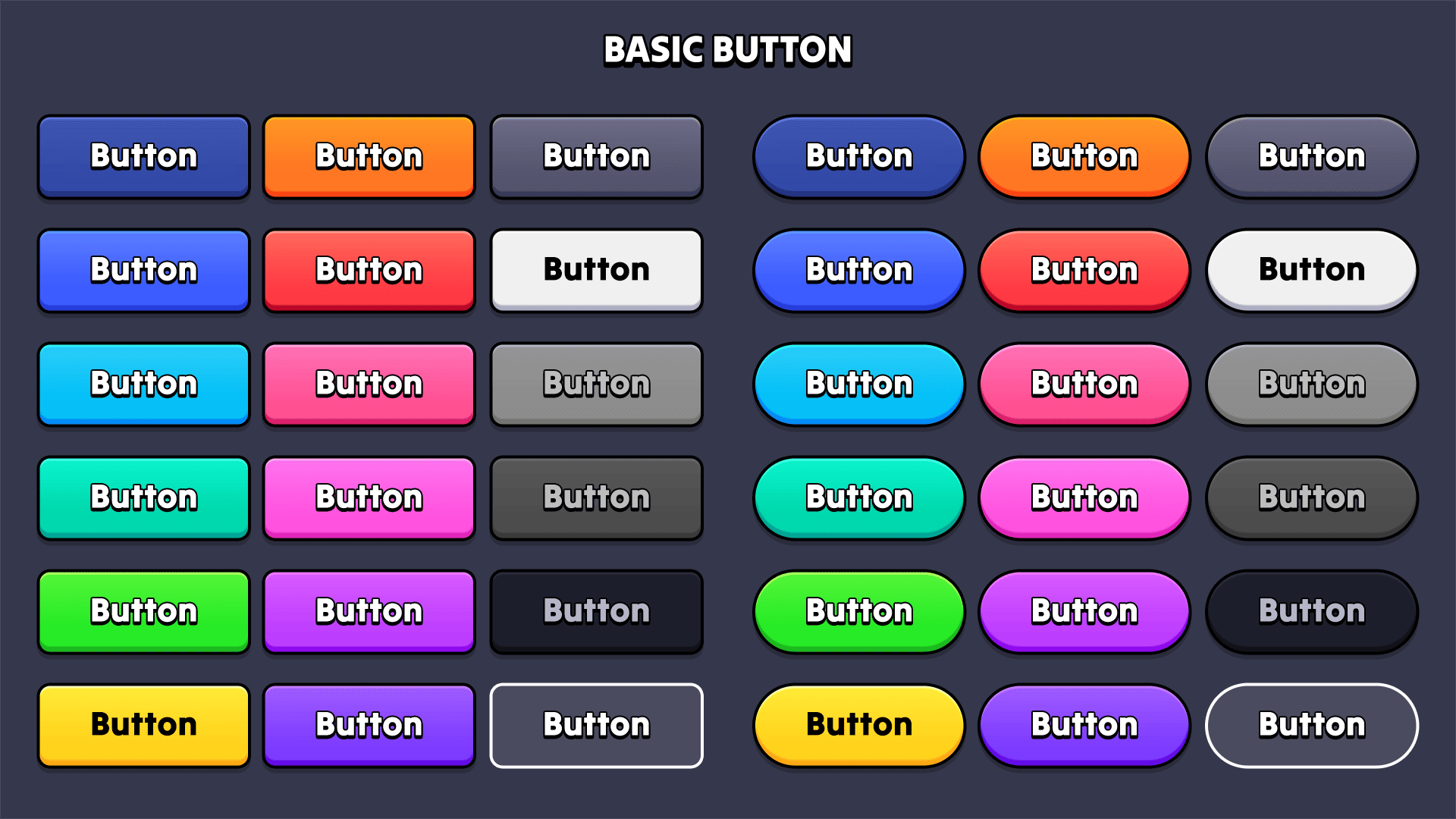 Free basic UI button design set for mobile and casual game interfaces