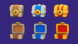 2D reward chest icons from LAYERLAB Shop featuring casual-style treasure chests for gaming and digital design projects.