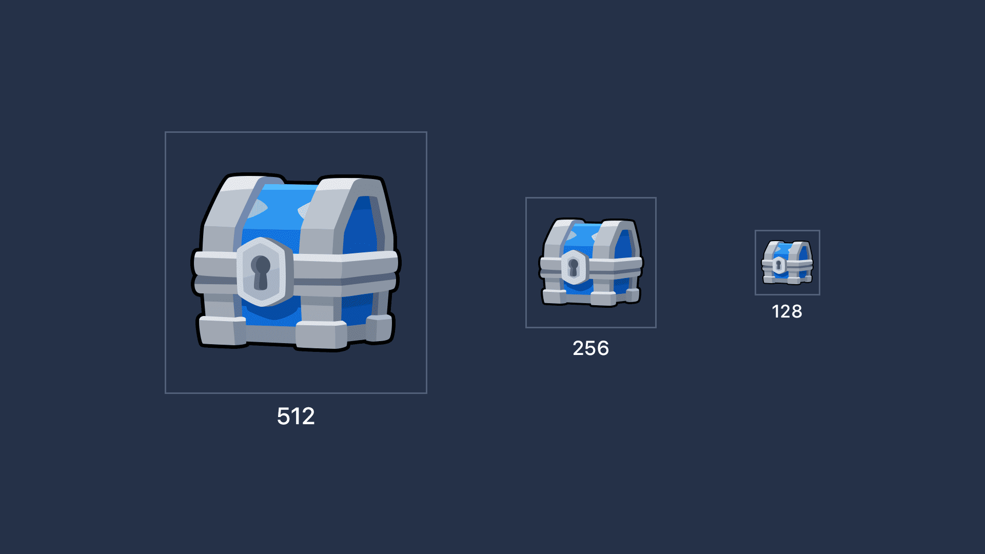 LAYERLAB 2D fantasy game chest asset for UI and loot rewards