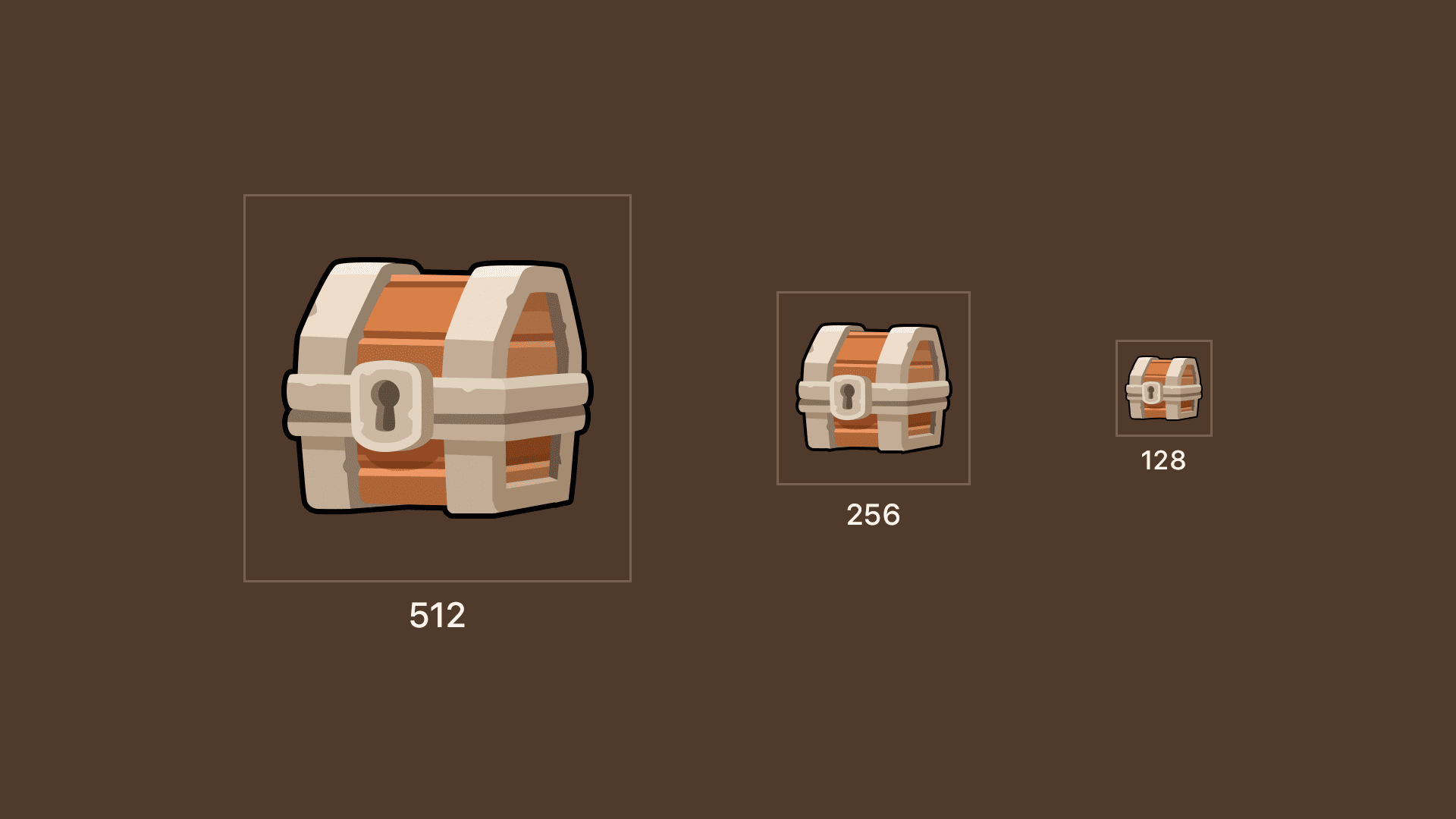 LAYERLAB 2D fantasy game wooden chest asset for UI and loot rewards