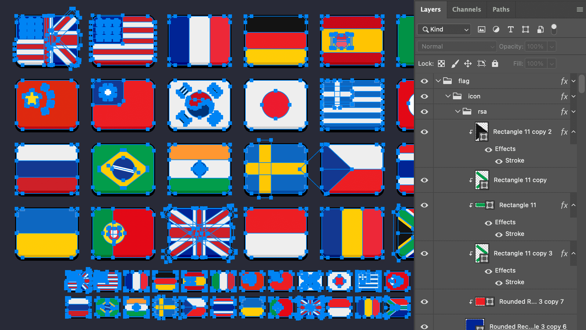 LAYERLAB 2D flag icons optimized for mobile and casual game interfaces