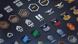 Set of 150 space-themed 2D icons featuring various space ranks, designed by LAYERLAB Shop for digital and gaming projects.