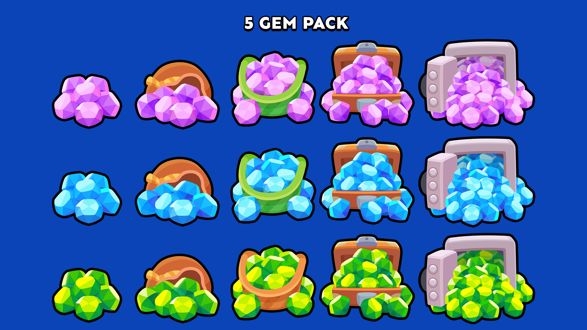 2D shop UI icon set by LAYERLAB suitable for casual and hyper-casual games