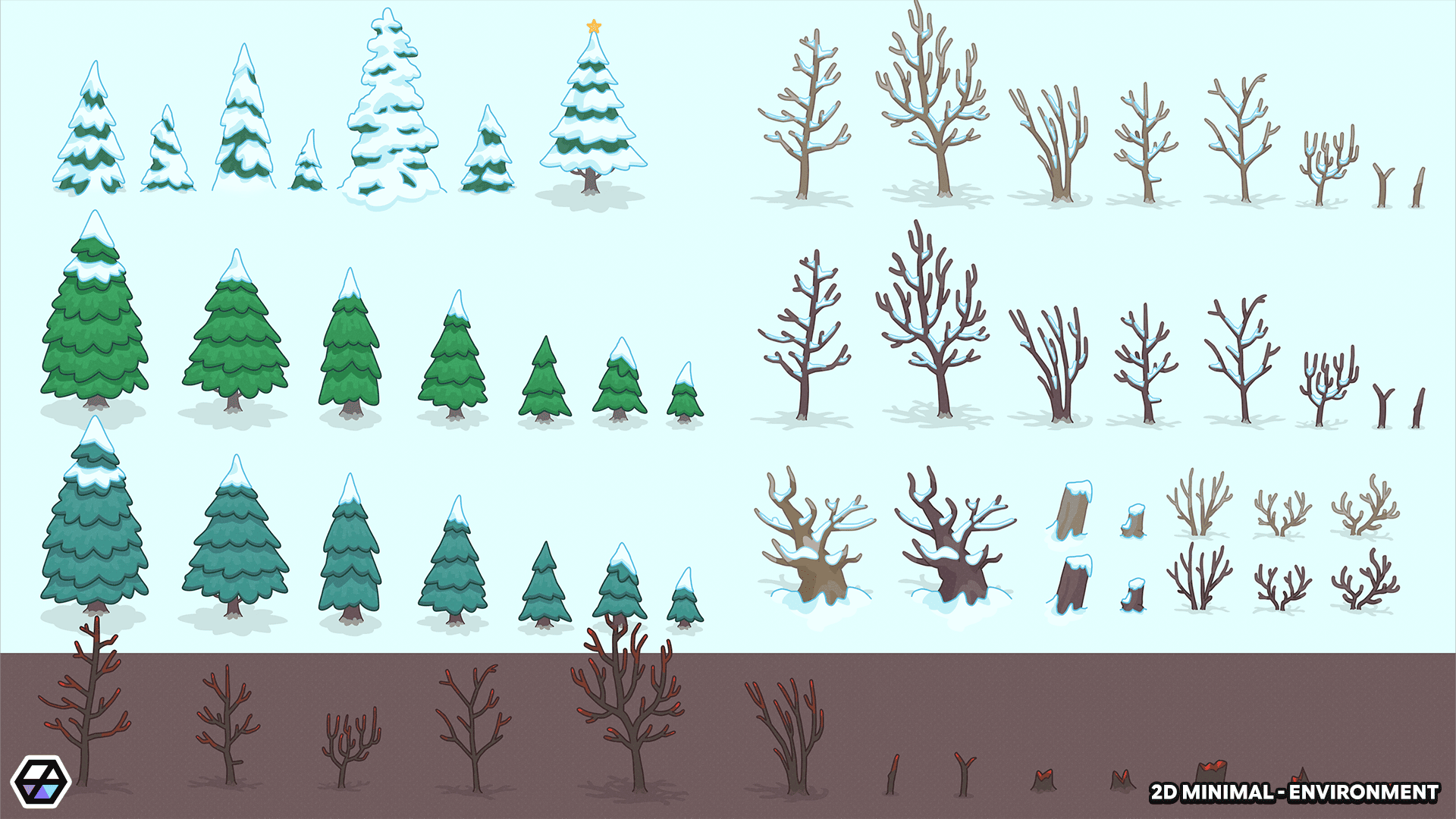 2D Minimal environment prop by LAYERLAB Shop featuring a simple, modern digital landscape with geometric shapes and clean design.