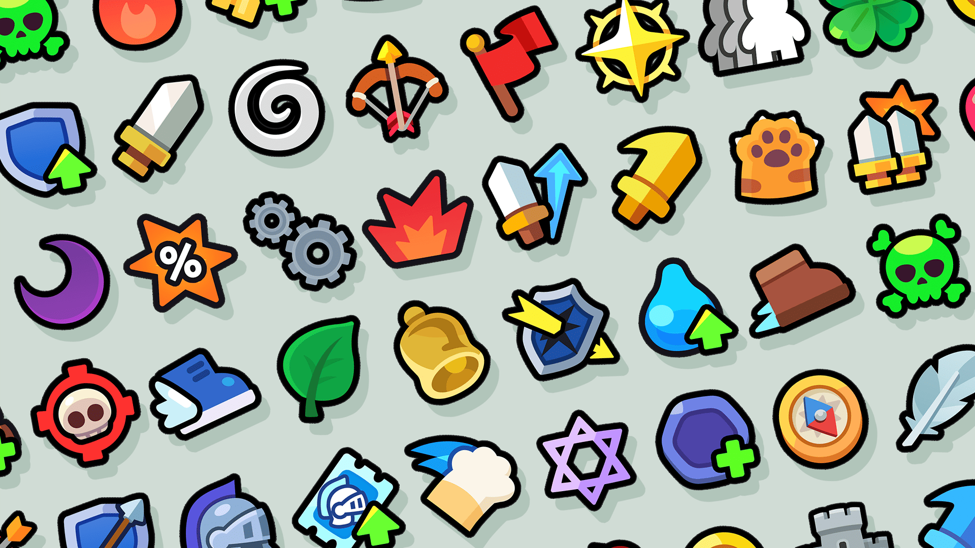 LayerLab Shop 2D Minimal Stat Icons set featuring sleek, simple icons for game stats and UI designs.