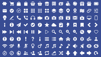 LAYERLAB pictogram icon set for buttons, HUDs, menus, and popups
