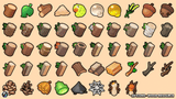 Set of 2D wood resource icons by LAYERLAB Shop, featuring various wood textures and shapes for design projects.