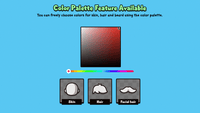 2D Minimal character maker by LAYERLAB Shop showing a customizable cartoon character with simple geometric features.