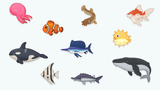 LayerLab Shop 2D icons resource image showing a collection of colorful, flat design icons for digital use.