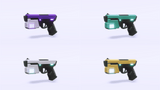 3D Sci-Fi gun prop by LAYERLAB Shop with detailed futuristic design and metallic finish, perfect for sci-fi projects.