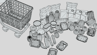 3D Mart Object prop by LAYERLAB Shop, detailed digital 3D model for creative projects, shown in a realistic render.