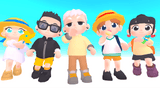 3D characters from LAYERLAB Shop's Casual series, featuring diverse animated figures with detailed clothing and expressive poses.