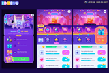 Neon2 interface design by LAYERLAB Shop featuring vibrant neon-style graphics on a digital interface screen.