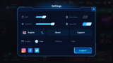 GUI Pro Survival Clean interface setting screen by LAYERLAB Shop, showing adjustment options and design elements.