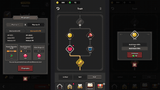 Minimal dark game interface layout by LAYERLAB Shop, featuring sleek, dark-themed design elements for gaming applications.