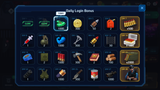 Interface screenshot of GUI Pro Survival Clean interface by LAYERLAB Shop, showing reward month notification and user options.