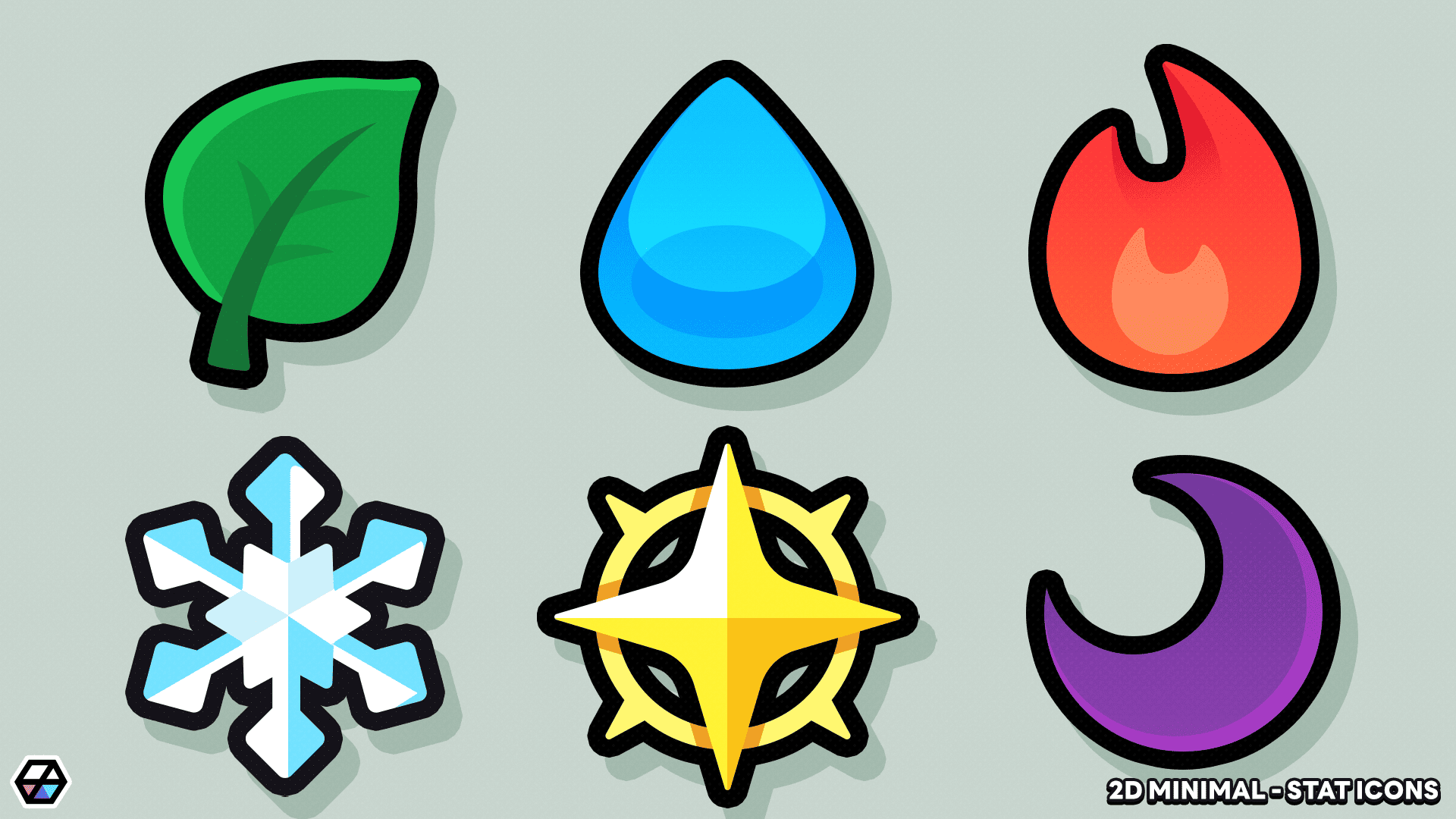 LayerLab Shop 2D Minimal Stat Icons set featuring simple, sleek icons on a transparent background for digital design use.