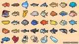 Layerlab Shop 2D Fish Icon, simple and colorful vector icon representing a fish for user interfaces or design projects.
