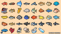 Layerlab Shop 2D Fish Icon, simple and colorful vector icon representing a fish for user interfaces or design projects.
