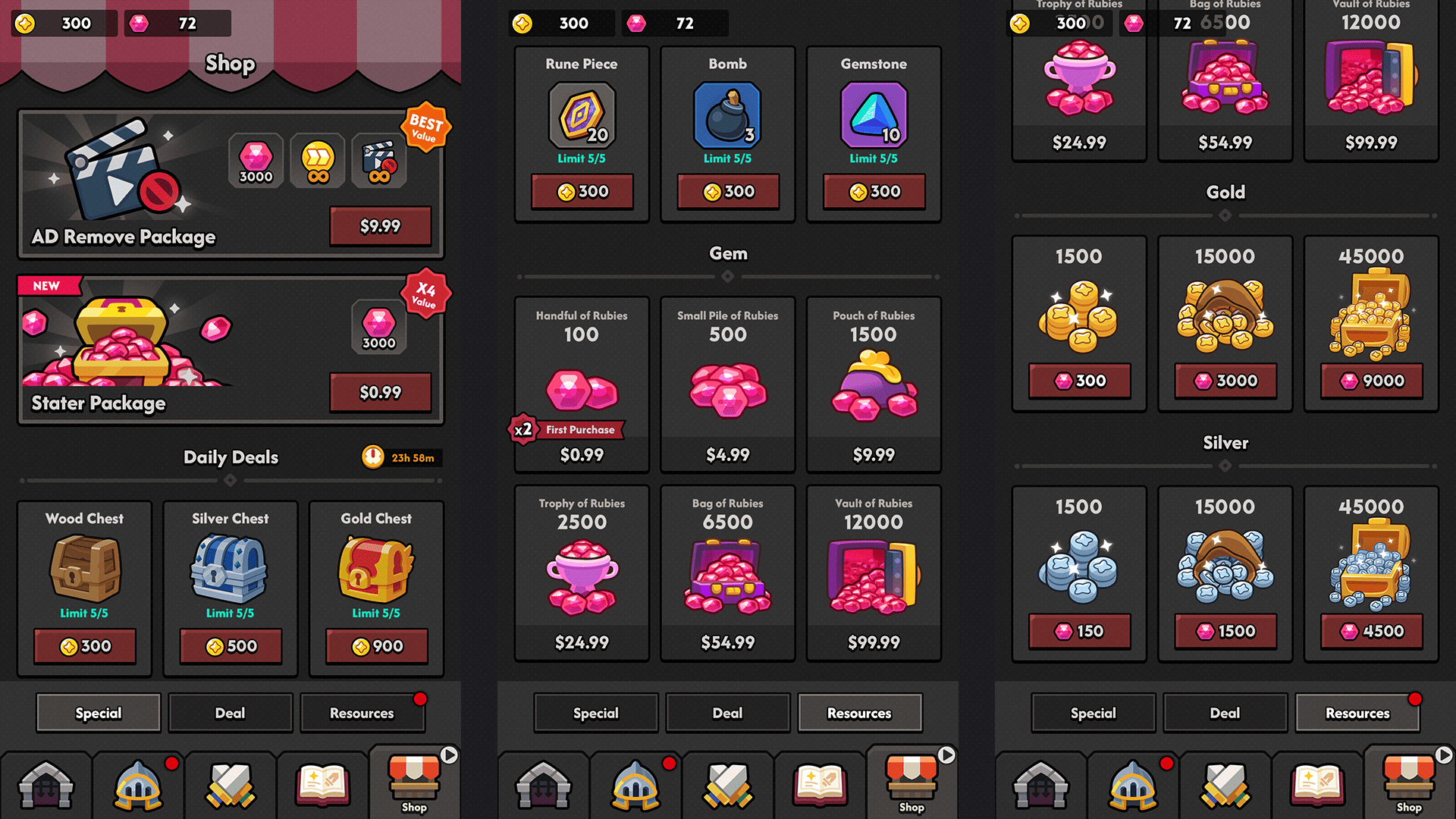 Dark-themed GUI Pro minimal game interface by LAYERLAB Shop, featuring sleek dark design elements and user-friendly layout.