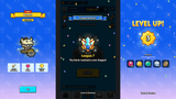 Minimal blue GUI interface by LAYERLAB Shop featuring game design elements and a layered PSD file for customization.