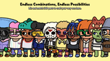 Casual character 2D art created by LAYERLAB Shop, featuring a colorful, cartoon-style figure with expressive features.