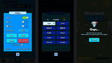 Minimal blue game GUI interface design by LAYERLAB Shop, featuring clean layout and customizable PSD layers for game development.