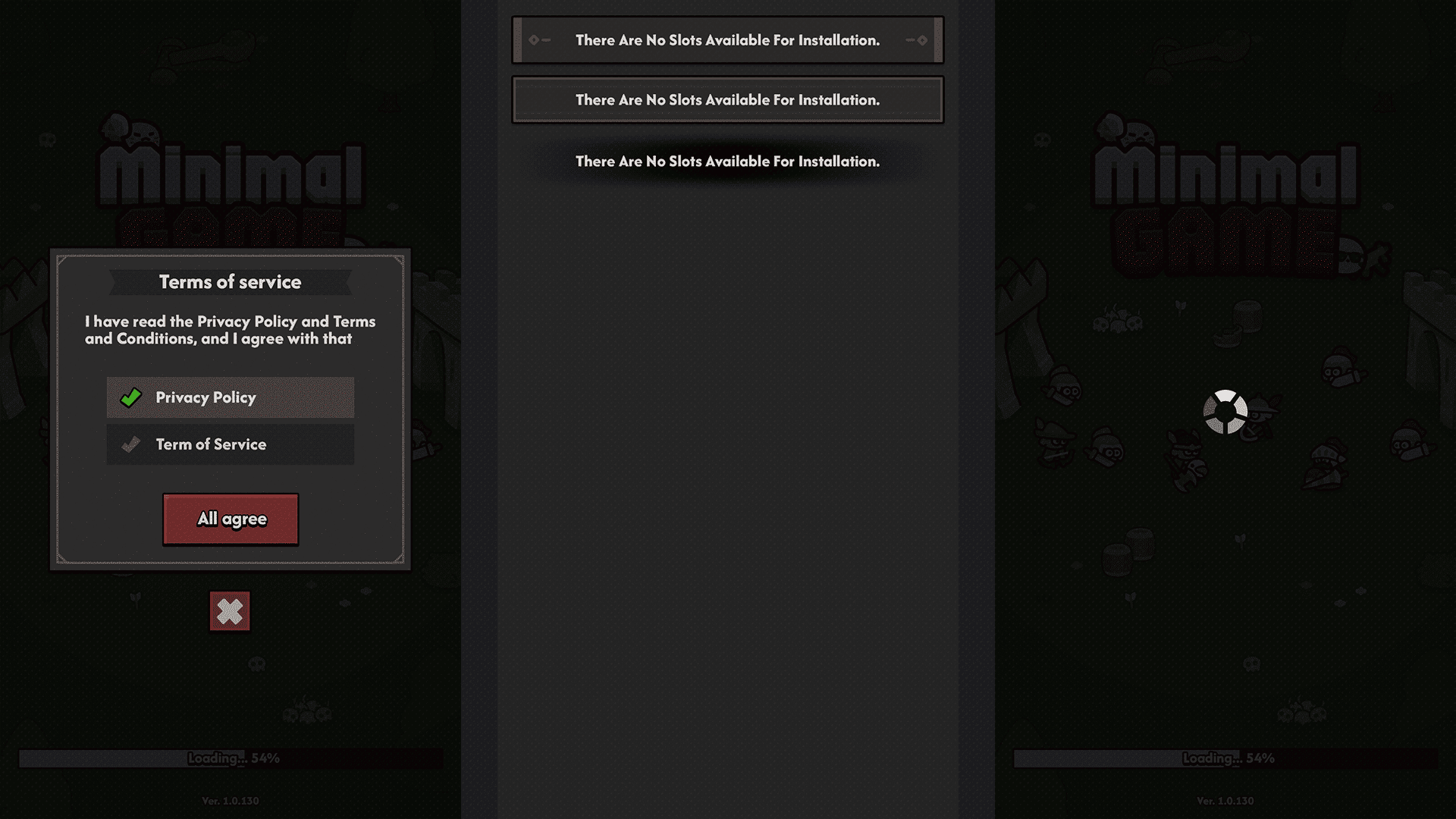 Minimal dark game interface by LAYERLAB Shop featuring sleek, dark-themed GUI with simple, modern design elements.