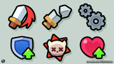 LayerLab Shop 2D Minimal Stat Icons set featuring sleek, simple graphics for gaming or user interface design.