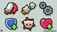 LayerLab Shop 2D Minimal Stat Icons set featuring sleek, simple graphics for gaming or user interface design.