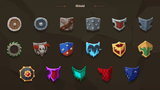 2D casual weapon icons by LAYERLAB Shop, featuring various stylized weapon illustrations for game design or digital projects.
