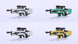 3D sci-fi gun prop by LAYERLAB Shop, detailed futuristic weapon model with metallic finish and intricate design.