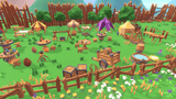 3D medieval props pack with swords and shields, designed for digital art by LAYERLAB Shop.