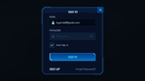 GUI Pro Survival Clean interface popup sign-in screen by LAYERLAB Shop, showing login fields and design elements.