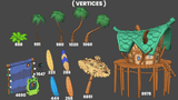 3D casual beach props from LAYERLAB Shop, including seashells, starfish, and sandcastle, set on sandy background.