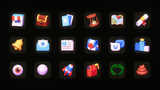 Colorful 3D Game Basic1 icons from LAYERLAB Shop, featuring various gaming-themed symbols in vibrant 3D design.