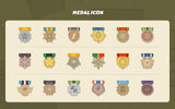 Cartoon military interface design featuring military icons and elements for GUI by LAYERLAB Shop.