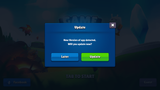 Screenshot of GUI Pro casual game interface with popup update window, designed by 내 스토어, showcasing game UI elements and layout.